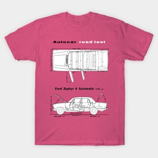 FORD ZEPHYR 6 - road test blueprint cutaway T-Shirt